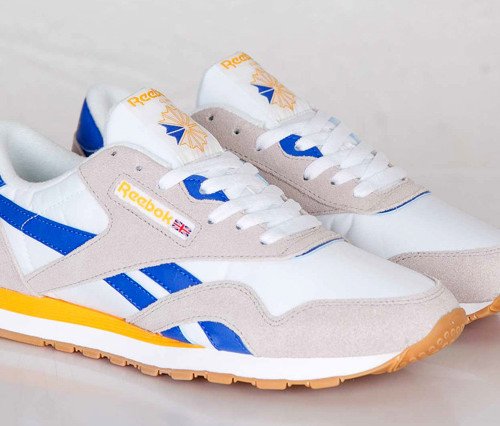 Reebok Classic Nylon R13 Steel / White / Blue / Gold / Brass