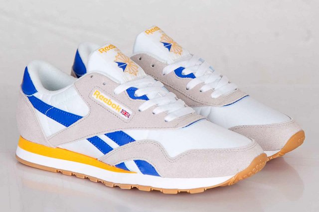 Reebok Classic Nylon R13 Steel / White / Blue / Gold / Brass